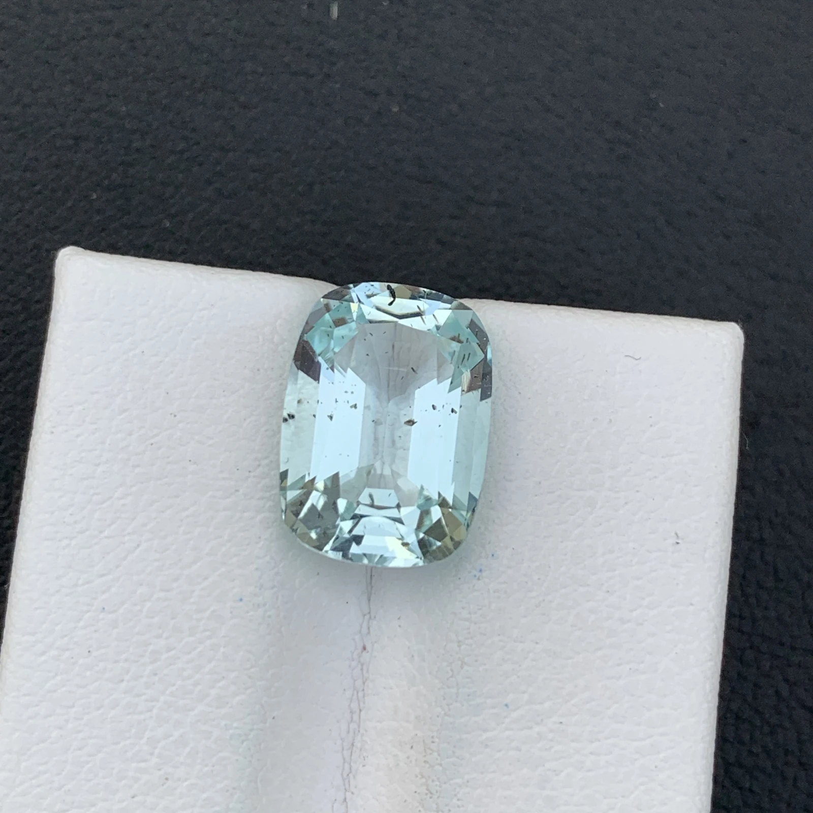 Natural Greenish Blue Aquamarine 5.64 Carat Skardu Pakistan Cushion Faceted Loose Gemstone — view 1